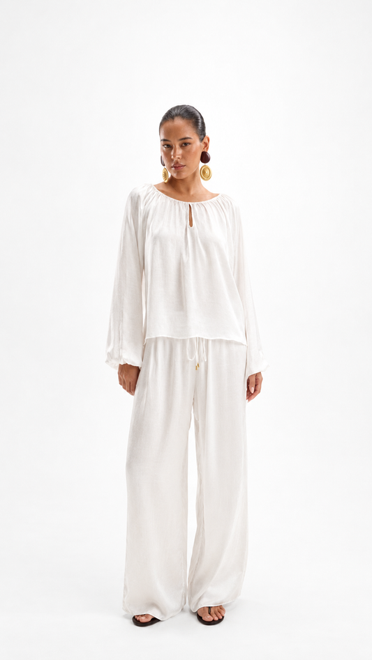 Zoe Pearl Blouse for Women, Elegant Classic Top for Everyday