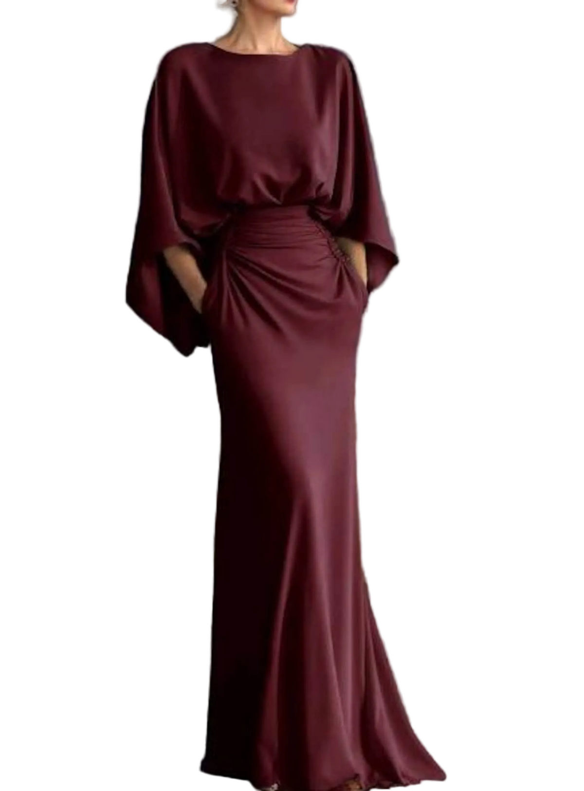 Women’s Backless Pleated V-Neck Maxi Dress, Elegant Evening Wear