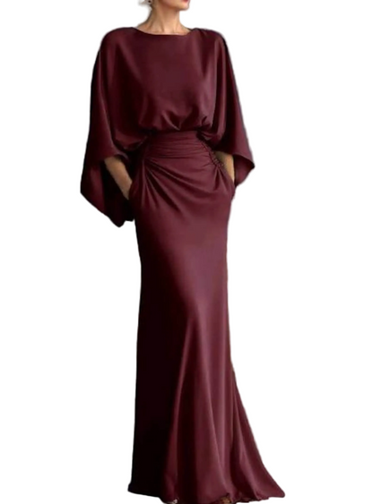 Women’s Backless Pleated V-Neck Maxi Dress, Elegant Evening Wear
