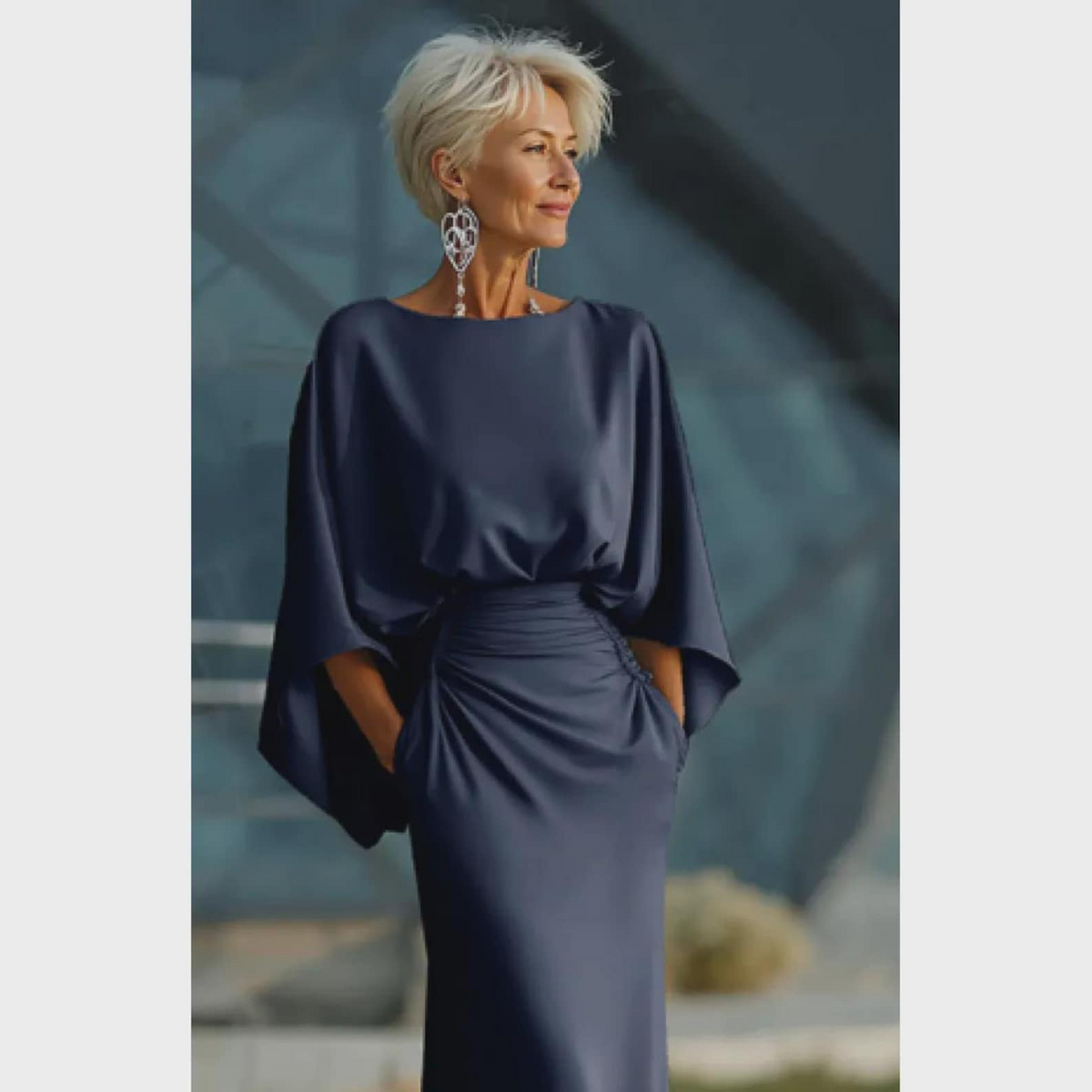 Women’s Backless Pleated V-Neck Maxi Dress, Elegant Evening Wear