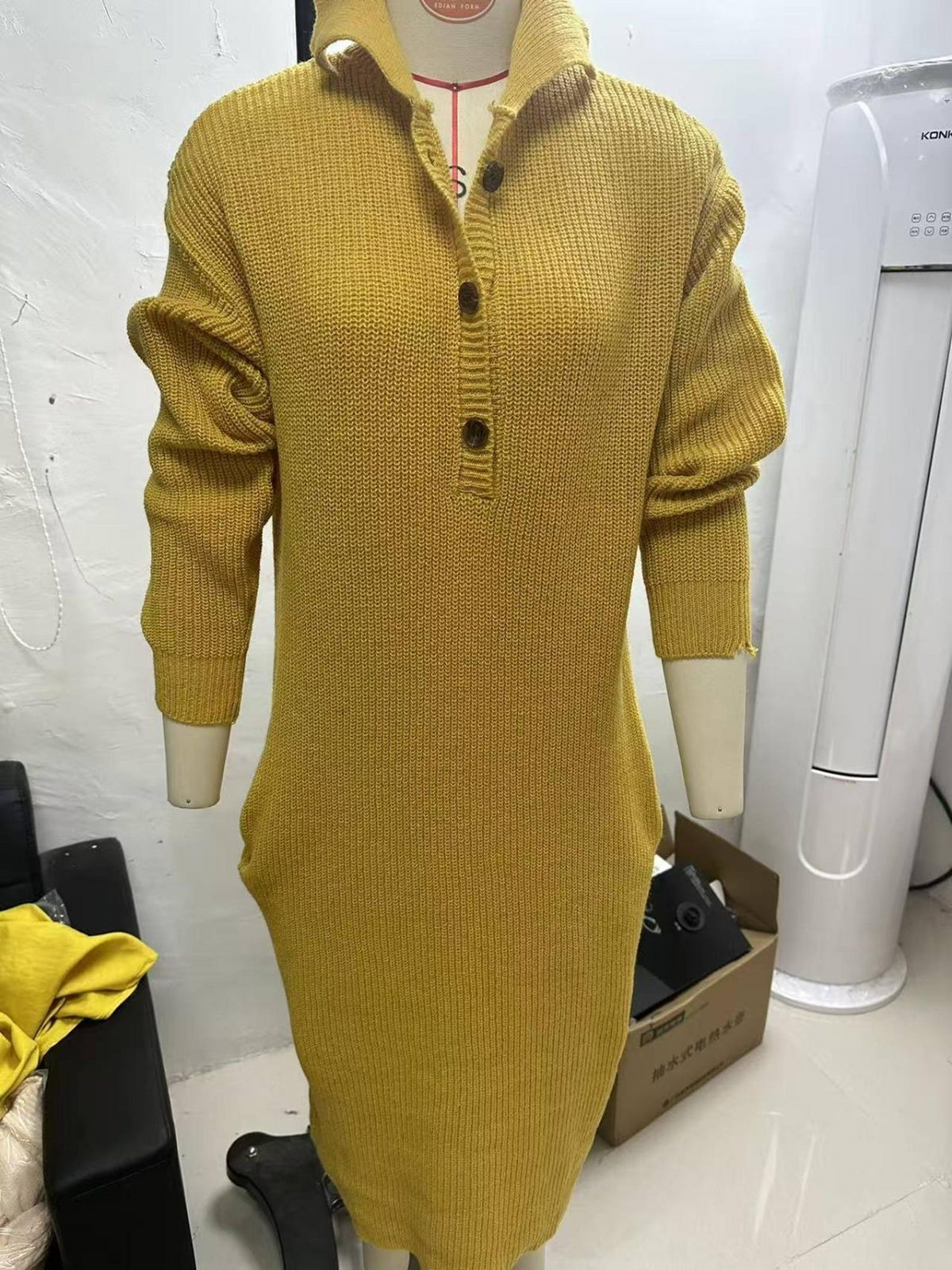 Women’s Knitted Midi Sweater Dress, Elegant Long-Sleeve Winter Outfit