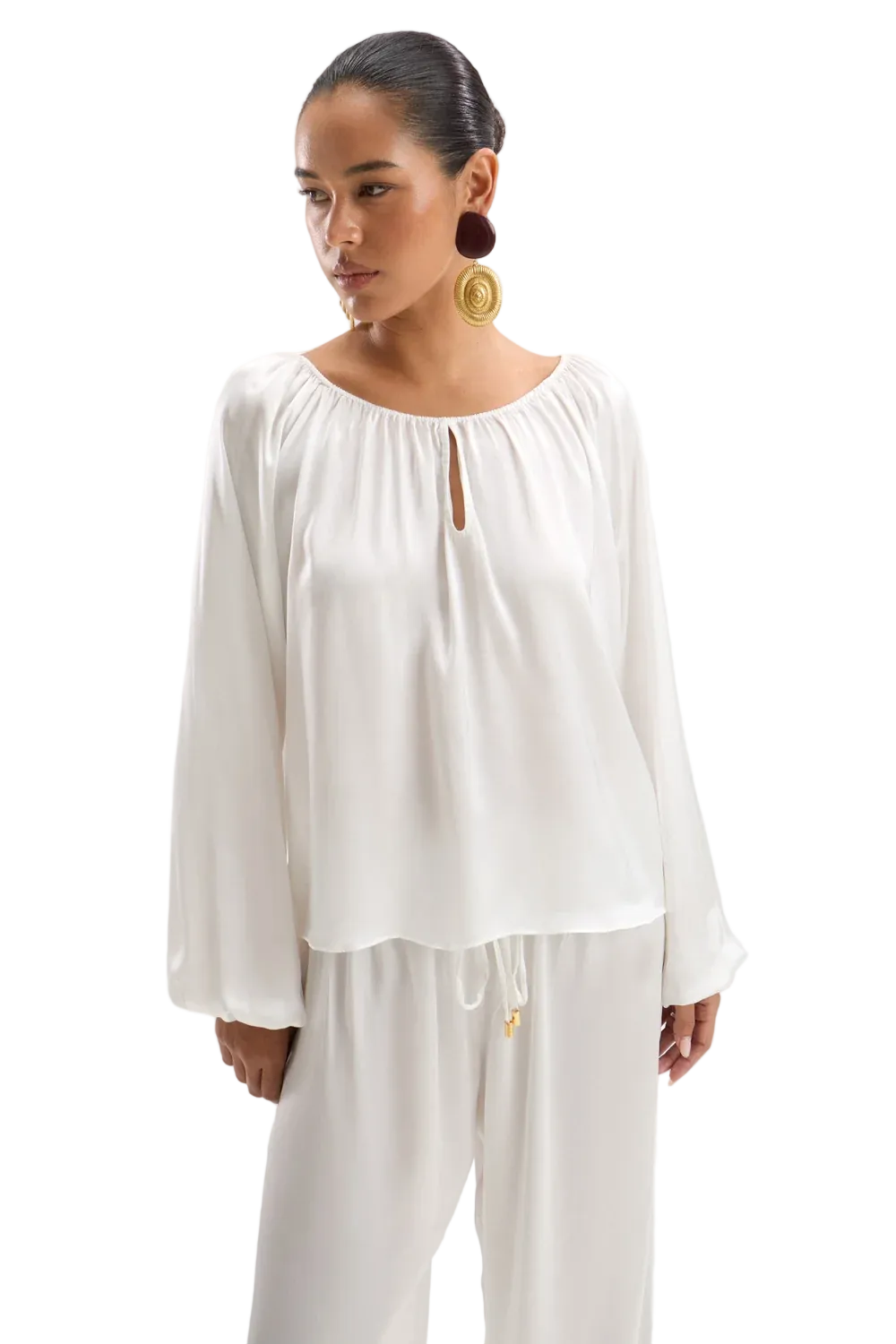 Zoe Pearl Blouse for Women, Elegant Classic Top for Everyday