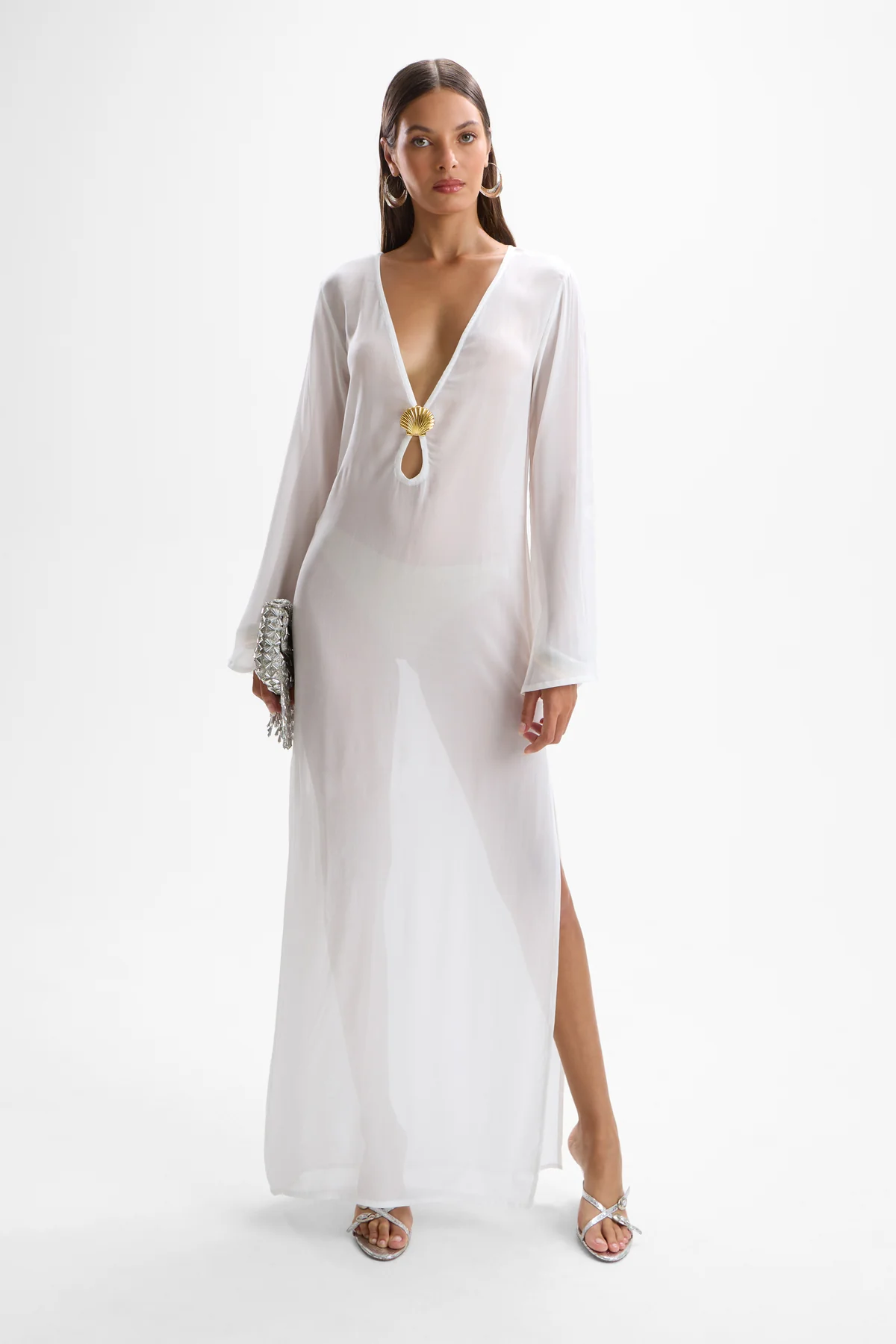 Hotline Pearl Seashell Dress for Women, Elegant Statement Dress