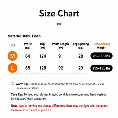 Women’s Linen Wide-Leg Summer Pants, Lightweight Casual Trousers