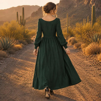 Women's Long Sleeve Linen Maxi Dress Women’s Long Sleeve Linen Maxi Dress